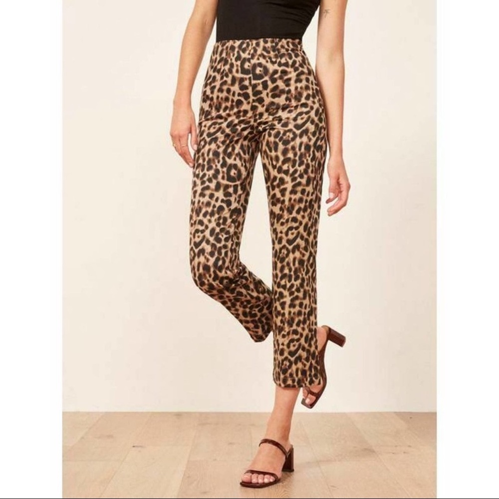 REFORMATION marlon trousers leopard